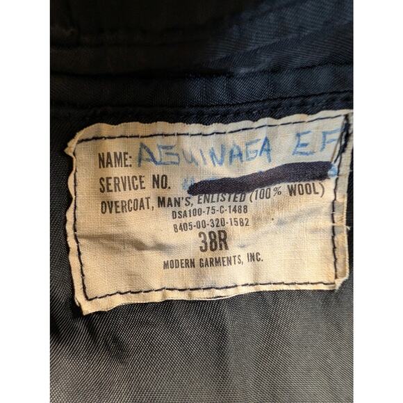 100% Wool AUTH NAVY Peacoat, -M 38R-Overcoat All Buttons attached - Picture 3 of 7